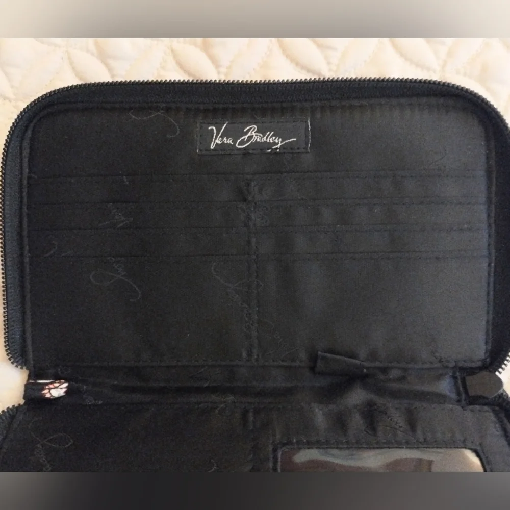 Vera Bradley Black/White/Red Paisley Zip Wallet - Picture 7 of 7